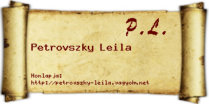 Petrovszky Leila névjegykártya